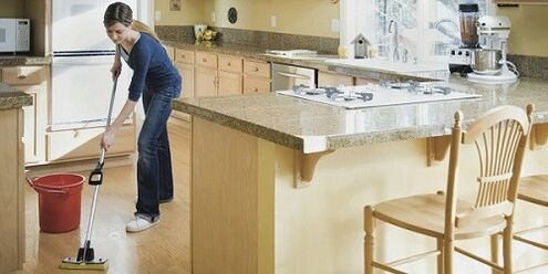 Wet cleaning to prevent parasite infection